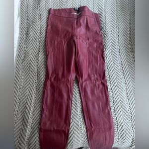 Zara red leather pants